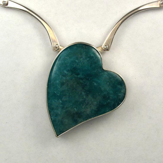 Apatite Heart necklace hand made jewelry
