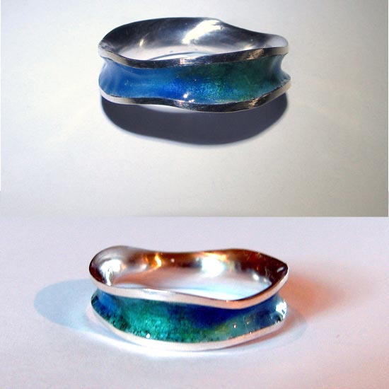 blue enamel ring