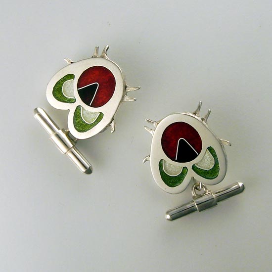 Fly Cuff links cloisonne