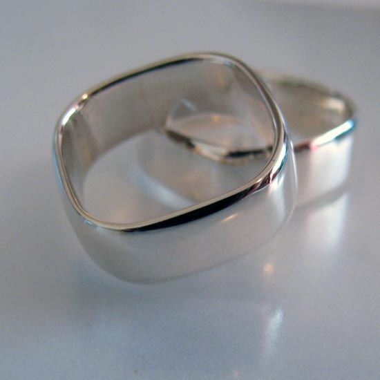 Rounded Square Wedder Ring Made to order