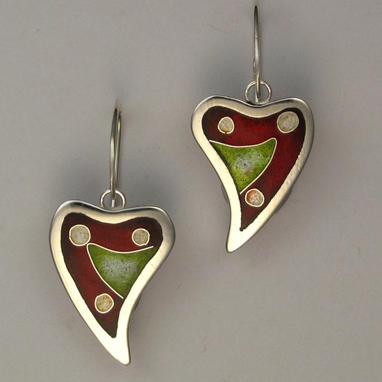 Cloisonné Hearts earrings
