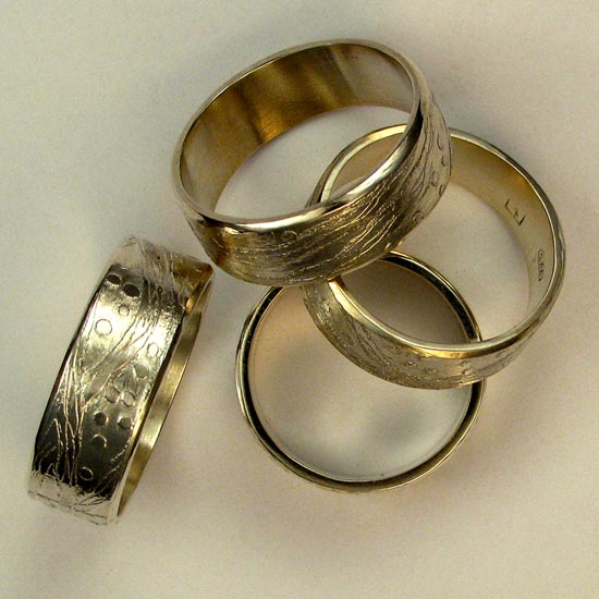 Etched Wedders Rings