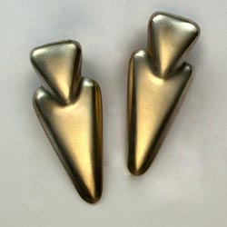 art deco earrings with satin finish