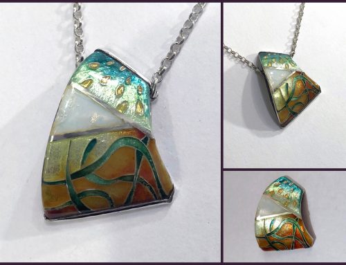 spring rain – cloisonné necklace